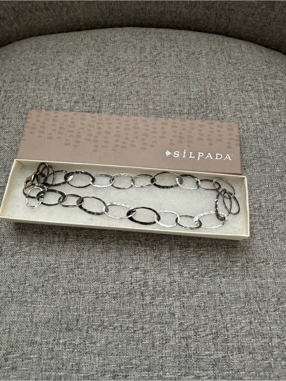 Silpada Hammered Oval Link Necklace - 925 Silver